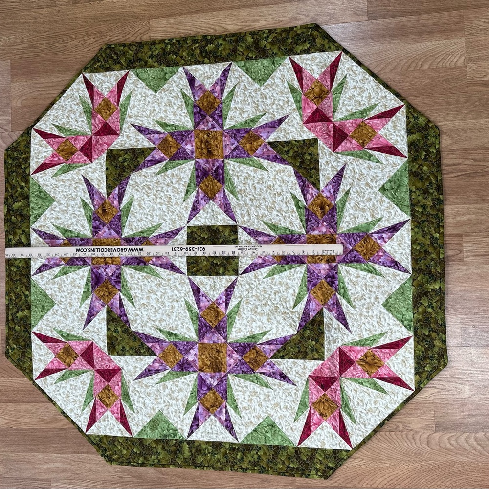 Patchwork Star Quilt Table Topper - Picture 4 of 5